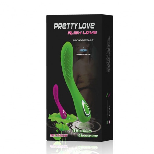Зелёный вибромассажер Pretty Love Rush Love - 17 см. - Baile