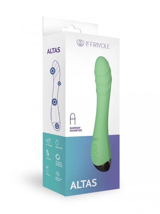 Салатовый изогнутый вибратор Altas - 21 см. - Le Frivole