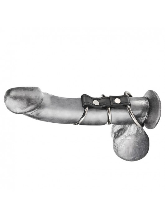 Хомут на пенис из трех металлических колец 3 RING GATES OF HELL - BlueLine - в Москве купить с доставкой