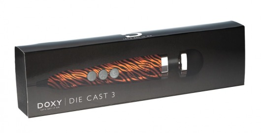 Жезловый вибратор Die Cast 3 с тигровым принтом - 28 см. - Doxy