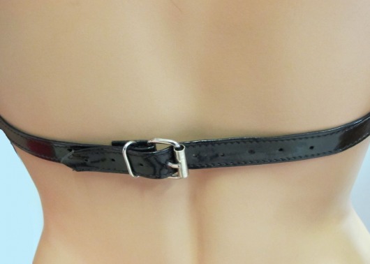 Женская лаковая кожаная сбруя - БДСМ Арсенал - купить с доставкой в Москве