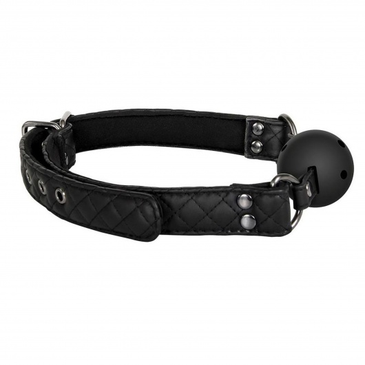 Черный кляп-шарик BALL GAG DIAMOND - Dream Toys - купить с доставкой в Москве