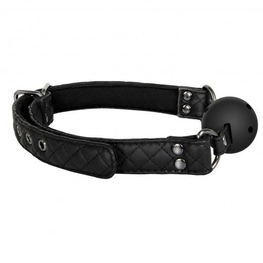 Черный кляп-шарик BALL GAG DIAMOND - Dream Toys - купить с доставкой в Москве