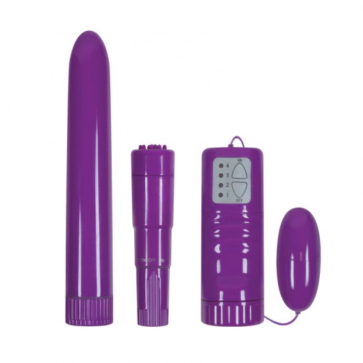 Набор фиолетовых вибромассажеров Pleasure Purple Kit - NS Novelties
