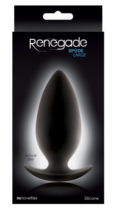 Большая чёрная анальная пробка Renegade Spades  для ношения - 10,1 см. - NS Novelties