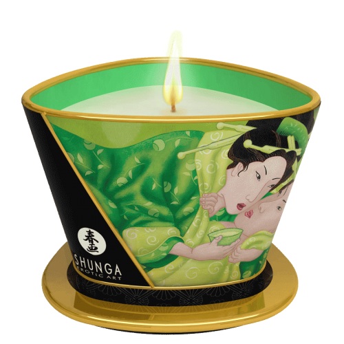 Массажная свеча Exotic Green Tea с ароматом зелёного чая - 170 мл. - Shunga - купить с доставкой в Москве