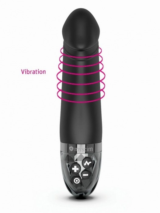 Черный вибратор с электростимуляцией Real Deal Neal - 16,5 см. - MyStim - купить с доставкой в Москве