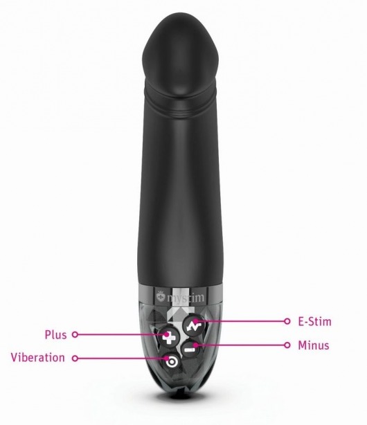 Черный вибратор с электростимуляцией Real Deal Neal - 16,5 см. - MyStim - купить с доставкой в Москве