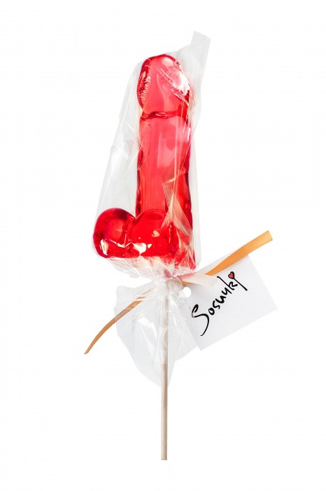Красный леденец в форме члена со вкусом виски - 173 гр. - Sosuчki - купить с доставкой в Москве