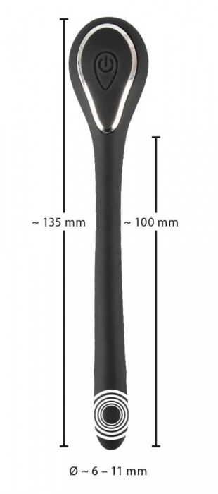 Черный гибкий уретральный стимулятор с вибрацией Vibrating Bendable Dilator - 13,5 см. - Orion - купить с доставкой в Москве