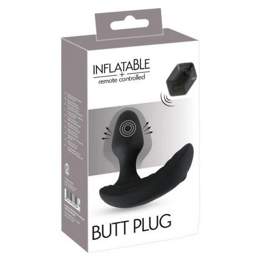 Черный вибростимулятор простаты Butt Plug с функцией расширения - 10,7 см. - Orion - в Москве купить с доставкой
