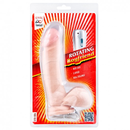 Трехскоростной фаллоимитатор Rotating Boyfriend - 18 см. - Erotic Fantasy