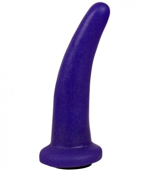 Фиолетовая гладкая изогнутая насадка-плаг - 13,3 см. - LOVETOY (А-Полимер) - купить с доставкой в Москве