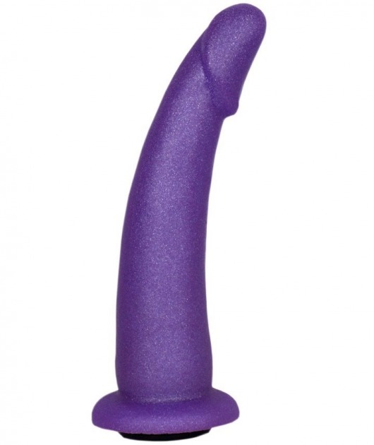 Фиолетовая гладкая изогнутая насадка-плаг - 17 см. - LOVETOY (А-Полимер) - купить с доставкой в Москве