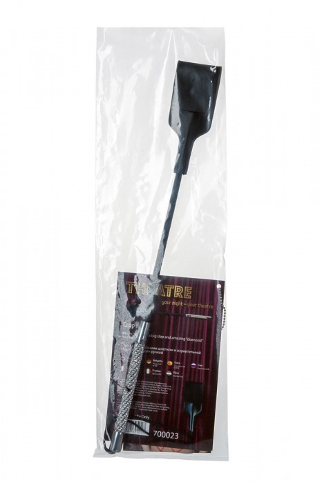 Чёрный стек с мягким кожаным шлепком - 44 см. - ToyFa - купить с доставкой в Москве