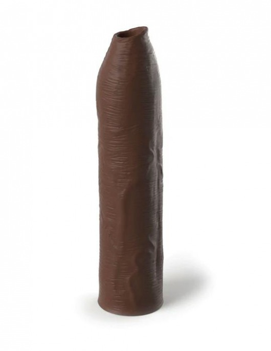 Коричневая насадка-удлинитель Uncut Silicone Penis Enhancer - 17,8 см. - Pipedream - в Москве купить с доставкой