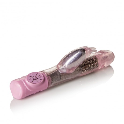 Розовый вибромассажер Thrusting Action Jack Rabbit - 19 см. - California Exotic Novelties