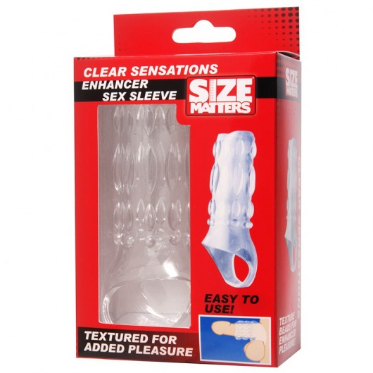 Насадка на пенис с кольцом для мошонки Clear Sensations Enhancer Sex Sleeve - 11,5 см. - XR Brands - в Москве купить с доставкой