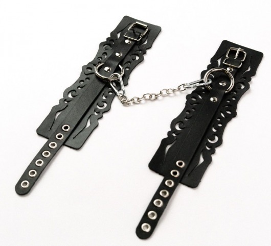 Узорчатые кожаные оковы с регулируемыми ремешками - Crazy Handmade - купить с доставкой в Москве