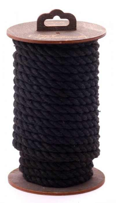 Черная хлопковая веревка для бондажа на катушке - 20 м. - Crazy Handmade - купить с доставкой в Москве