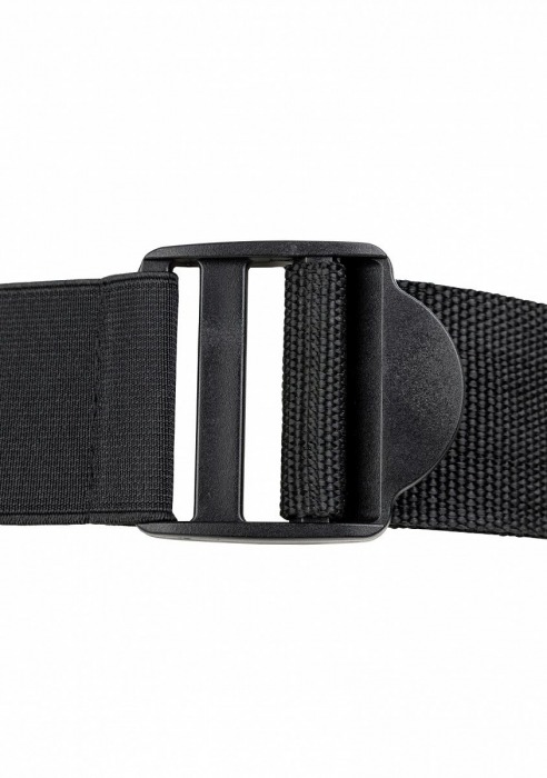 Черный реалистичный страпон-фаллопротез с мошонкой - 18 см. - Shots Media BV - купить с доставкой в Москве