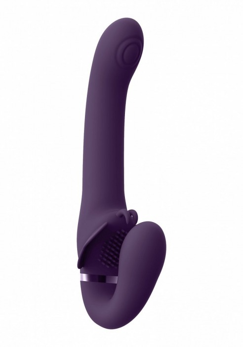 Фиолетовый женский безремневой вибрострапон Satu - 23 см. - Shots Media BV - купить с доставкой в Москве
