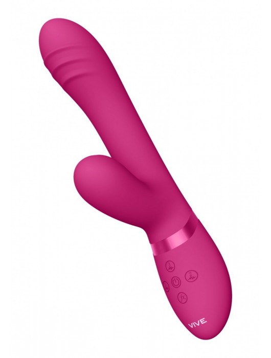 Розовый вибромассажер-кролик Tani - 21,5 см. - Shots Media BV