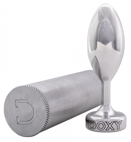 Серебристая анальная втулка Doxy Smooth Butt Plug - 10,5 см. - Doxy