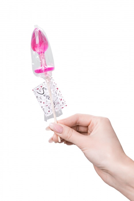 Розовый леденец  в форме анальной втулки со вкусом айриш крим - 29 гр. - Sosuчki - купить с доставкой в Москве