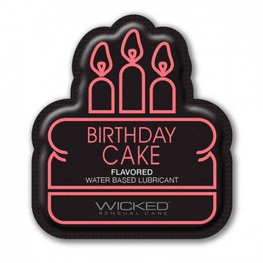 Лубрикант на водной основе со вкусом торта с кремом Wicked Aqua Birthday cake - 3 мл. - Wicked - купить с доставкой в Москве