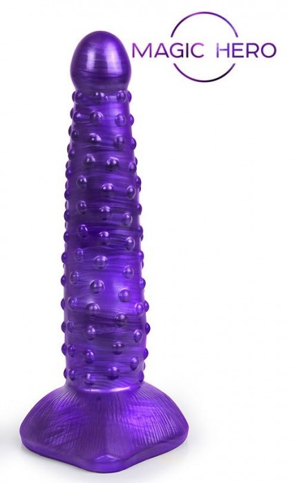 Фиолетовый фантазийный фаллоимитатор с пупырышками - 25 см. - Bior toys