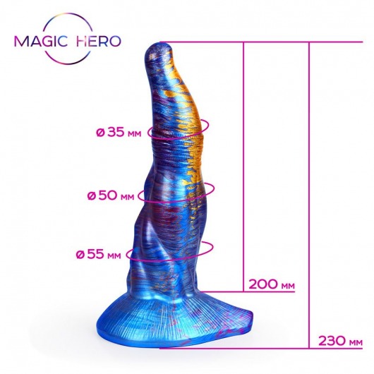 Фантазийный разноцветный фаллоимитатор - 23 см. - Bior toys