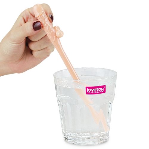 Телесные коктейльные трубочки с пенисами Original Willy Straws - 9 шт. - Lovetoy - купить с доставкой в Москве