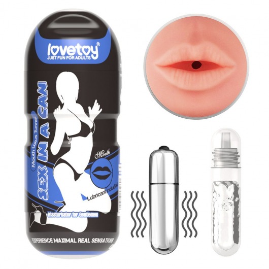 Мастурбатор-ротик с вибрацией Sex In A Can Mouth Lotus Tunnel - Lovetoy - в Москве купить с доставкой