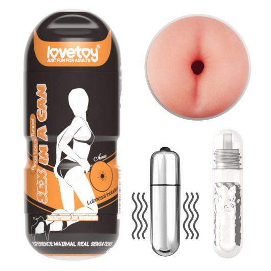 Мастурбатор-анус с вибрацией Sex In A Can Anus Lotus Tunnel - Lovetoy - в Москве купить с доставкой