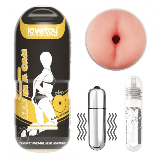 Мастурбатор-анус с вибрацией Sex In A Can Anus Stamina Tunnel - Lovetoy - в Москве купить с доставкой