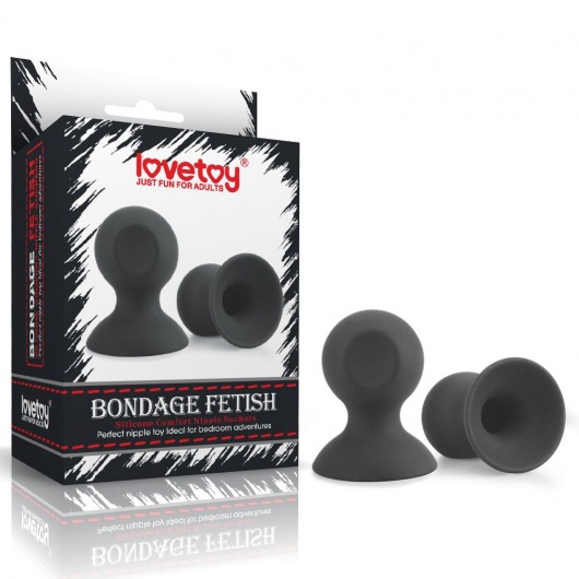 Черные силиконовые присоски на соски Bondage Fetish Silicone Comfort Nipple Suckers - Lovetoy