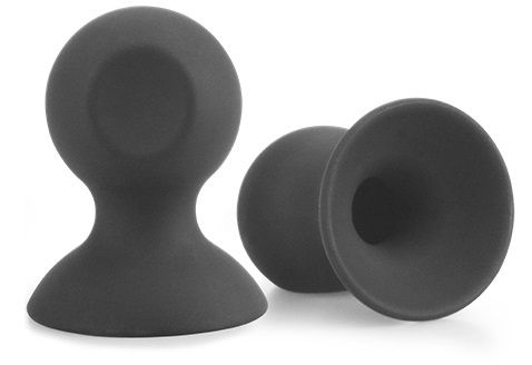 Черные силиконовые присоски на соски Bondage Fetish Silicone Comfort Nipple Suckers - Lovetoy