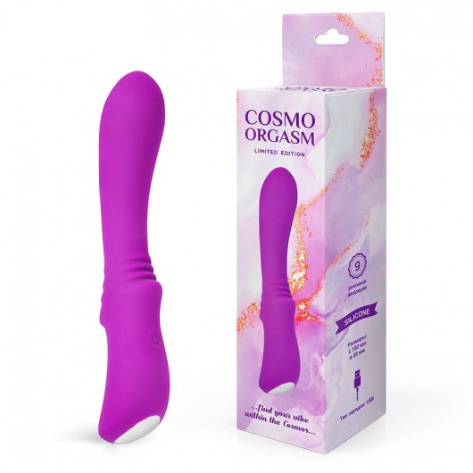 Фиолетовый изогнутый G-стимулятор с 9 режимами вибрации - 18,2 см. - Bior toys
