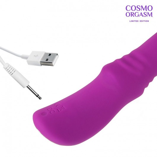 Фиолетовый изогнутый G-стимулятор с 9 режимами вибрации - 18,2 см. - Bior toys