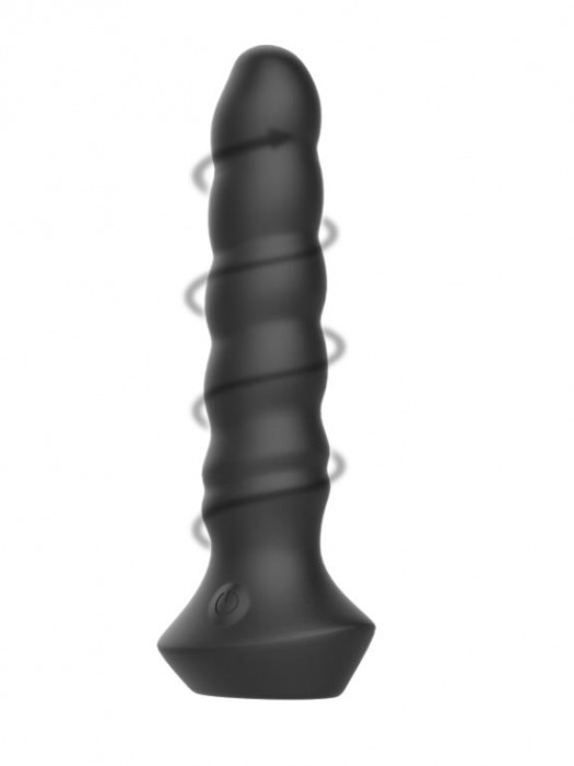 Черный перезаряжаемый мультискоростной вибратор №02 Undulating vibrator - 19 см. - Erozon