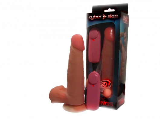 Вибратор с мошонкой и выносным блоком - 18,5 см. - LOVETOY (А-Полимер)
