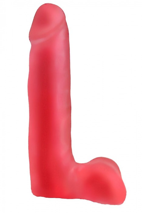 Нежно-розовая гелевая насадка в форме фаллоса с мошонкой - 18,5 см. - LOVETOY (А-Полимер) - купить с доставкой в Москве