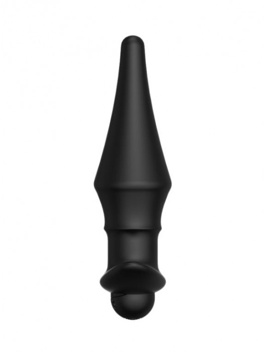 Черная перезаряжаемая анальная пробка №08 Cone-shaped butt plug - 13,5 см. - Erozon