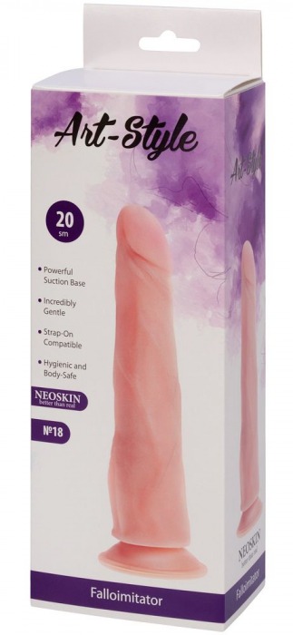 Расширяющийся книзу фаллоимитатор на присоске ART-Style №18 - 21 см. - Art-Style