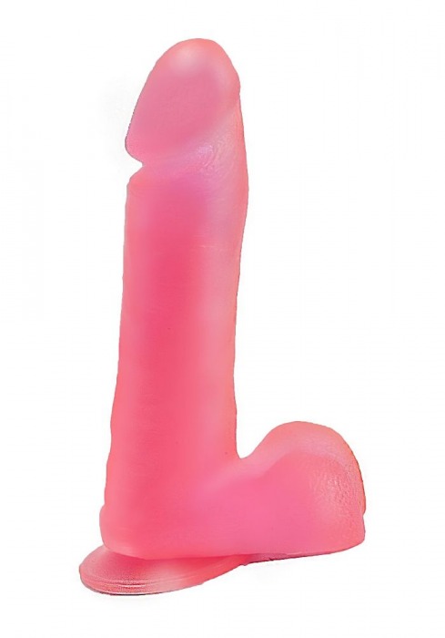 Податливый розовый фаллоимитатор на присоске - 19 см. - LOVETOY (А-Полимер)