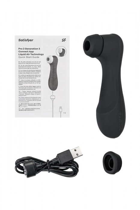 Черный вакуумный стимулятор клитора Satisfyer Pro 2 Generation 3 с управлением через приложение - Satisfyer