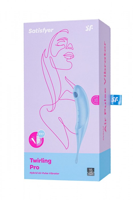 Голубой вакуум-волновой стимулятор клитора Satisfyer Twirling Pro - Satisfyer