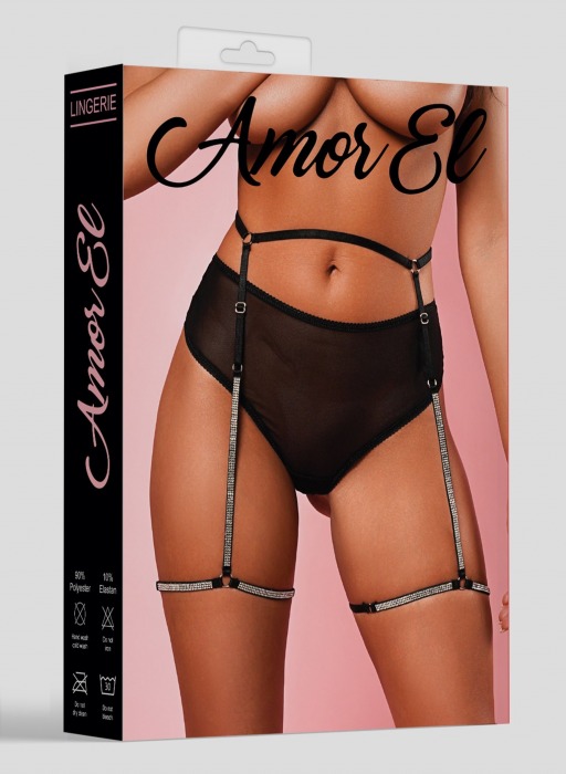 Трусики-танга с украшенным кристаллами поясом - Amor El купить с доставкой