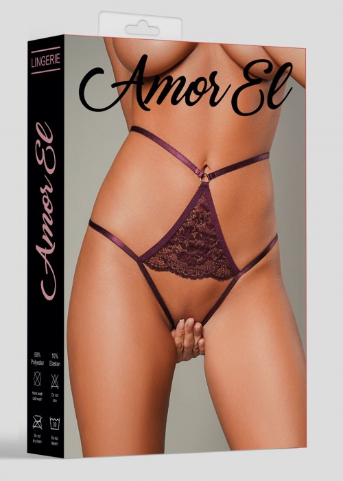 Откровенные высокие трусики с интимным доступом - Amor El купить с доставкой